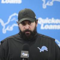 Detroit Lions coach Matt Patricia speaks to the media on Thursday about 1996 sexual assault allegations against him at the team’s training facility in Allen Park, Michigan. Lions coach Matt Patricia says he was 'falsely accused' of sexual assault