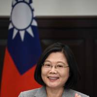 Taiwan’s President Tsai Ing-wen takes part in an interview with AFP at the Presidential Office in Taipei on Monday. Beijing raps Taiwan's Tsai over call to 'constrain' China