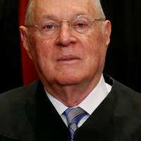 U.S. Supreme Court Justice Anthony Kennedy participates in a photo session with his fellow justices at the Supreme Court building in Washington on June 1, 2017. Trump narrows U.S. Supreme Court list; to name nominee on July 9