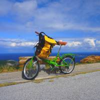 Green machine: The bikes on Tokashiki Island are more suited to a city commute than the islands rugged terrain and steep hills. Two wheels, not four, the best way to explore Okinawa