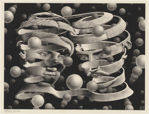 The Miracle of M.C. Escher: Prints from The Israel Museum, Jerusalem 'Bond of Union' (1956) | © THE M.C. ESCHER COMPANY B.V. — BAARN-HOLLAND. ALL RIGHTS RESERVED. WWW.MCESCHER.COM