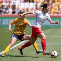 Star power: Yuki Nagasato of the Chicago Red Stars, with Katie Bowen of Utah Royals FC during a regular season National Women’s Soccer League (NWSL) match at Rio Tinto Stadium, Utah. Life goals: Soccer player Yuki Nagasato is always on the ball