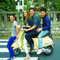 Fresh talent: Photographer/ author Andrea Fazzari with chefs Shimizu (Anis, left), Kawate (Florilege) and Hasegawa (Den, right). Courtesy of andrea Fazzari A new wave of chefs redefining Tokyo