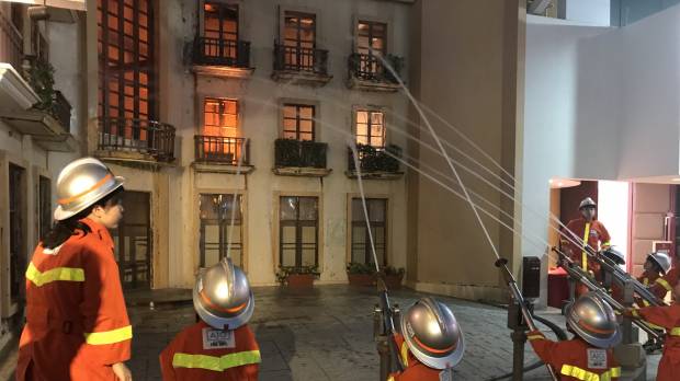 The girls try their hand at fighting at Kidzania, a work-experience theme park. Ready to send the children out to work?