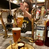 Fresh pour: Gold’n Bub serves 10 beers on tap, many from the on-site microbrewery Barbaric Works. Gold'n Bub