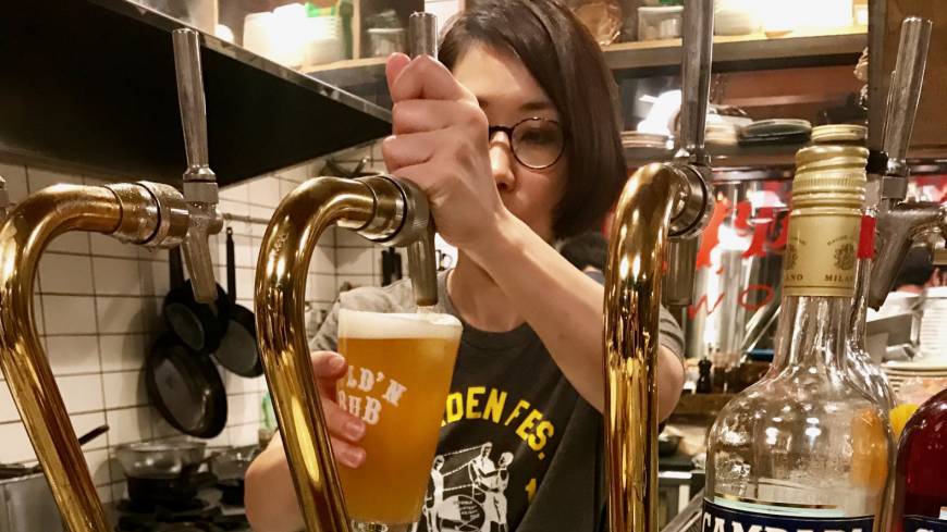 Fresh pour: Gold’n Bub serves 10 beers on tap, many from the on-site microbrewery Barbaric Works. Gold'n Bub