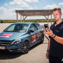 A Bosch employee uses a smartphone app to remotely park a car in Germany last July. Bosch is now building a â¬1 billion semiconductor plant as it prepares for a surge in demand for components used in self-driving vehicles.