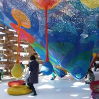 Toshiko Horiuchi Macadam’s “Woods of Net” at The Hakone Open Air Museum Summer with the kids can be a walk in the park