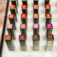 Shiseido Co. lipsticks sit on display at the company’s news conference in Tokyo on Wednesday. The company is overhauling its entire makeup line. 146-year-old cosmetics firm Shiseido gets makeover to woo millennial buyers