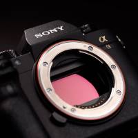 A full frame sensor can be seen inside a Sony Corp. Alpha a9 mirrorless digital camera. Sony's catch-up plan to break into pro camera market