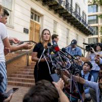 Canada’s Foreign Affairs Minister Chrystia Freeland speaks to the media as she arrives at the Office of the United States Trade Representative on Wednesday during trade talks in Washington. U.S., Canada agreement on NAFTA 2.0 appears to be in reach