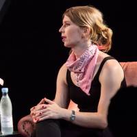 Chelsea Manning talks during the Roskilde Festival about activism in Denmark on July 5. New Zealand lets Chelsea Manning enter for speaking tour