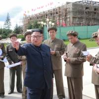 North Korean Leader Kim Jong Un visits construction sites in Samjiyon County in this undated photo released Aug. 18. The North announced Sunday that it had expelled a Japanese man recently detained during a tour of the country. North Korea expels detained Japanese tourist as neighbors' hot-and-cold relationship continues