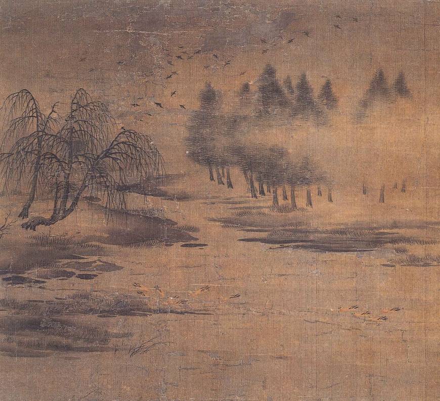 A Collection of Chinese and Korean Paintings in Yamato Bunkakan 'Autumnal Scenery by the Lake in Mist,' an Important Cultural Property attributed to Zhao Lingrang (12th century) | YAMATO BUNKAKAN