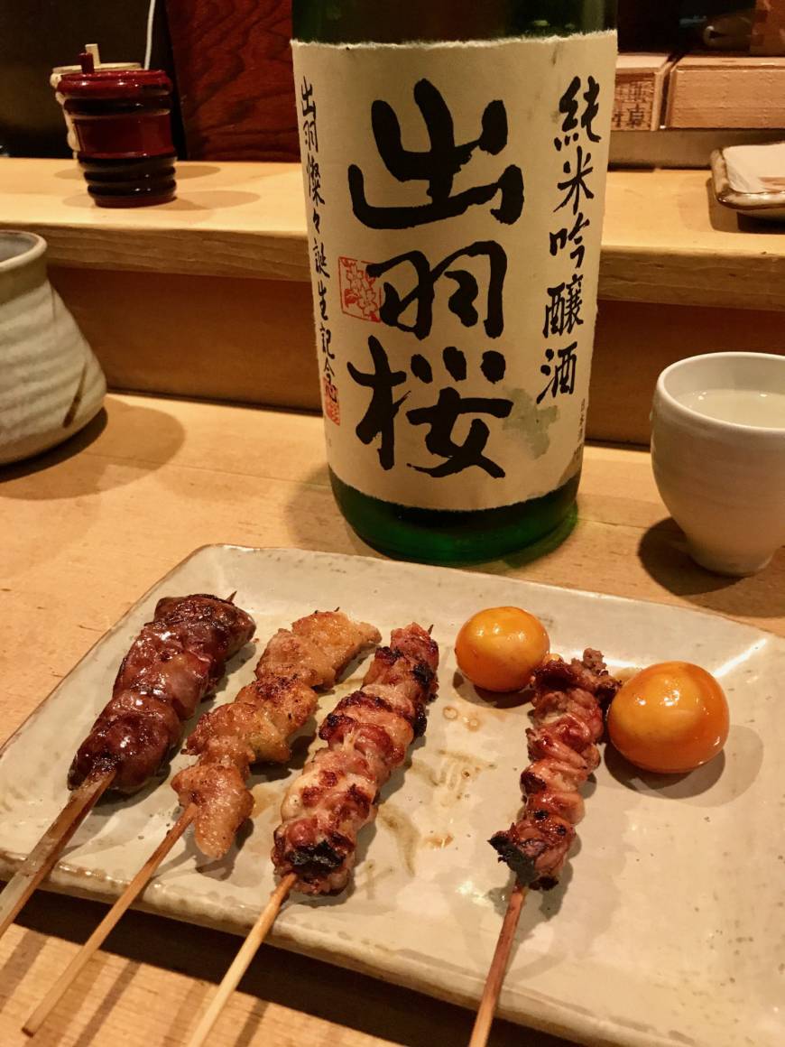 Toritama Ebisu Tendons and all: Toritama serves over 30 cuts of chicken, including chōchin (right), the yolks of unlaid eggs served alongside the birth canal. | ROBBIE SWINNERTON