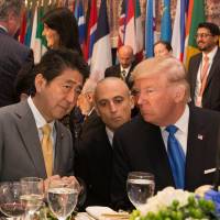 Prime Minister Shinzo Abe, shown talking with U.S. President Donald Trump at the U.N. General Assembly in October, has taken the lead in articulating the necessity for an Indo-Pacific strategy. Japan and the emerging Indo-Pacific strategy
