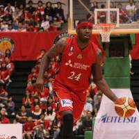 Nagoya Diamond Dolphins star Justin Burrell, seen in a file photo, played a key role in helping Overseas Elite capture The Basketball Tournament crown for the fourth consecutive year last weekend. He also starred on the 2017 title-winning squad. Diamond Dolphins star Justin Burrell helps Overseas Elite capture summer hoop crown