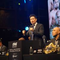ONE Championship chairman and CEO Chatri Sityodtong speaks at a news conference in Tokyo on Thursday afternoon. One Championship makes big plans for Japan