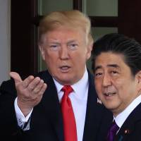 U.S. President Donald Trump welcomes Prime Minister Shinzo Abe to the White House in June. AP Fearing auto tariffs, Japan to cave on Trump's demands for bilateral trade talks
