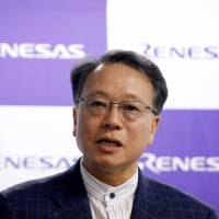 Renesas Electronics Corp.’s CEO Bunsei Kure holds a news conference in Tokyo on Tuesday. Japan's Renesas to buy U.S. chipmaker IDT for $6.7 billion