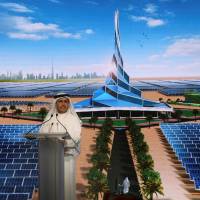 Saeed Al Tayer, chief executive officer of Dubai Electricity and Water Authority (DEWA), speaks during the groundbreaking ceremony of the fourth phase of the Mohammed bin Rashid Al Maktoum Solar Park, south of Dubai, United Arab Emirates, in March. Big wind, solar farms could boost rain in Sahara if they cover 20% of desert: study
