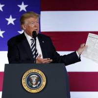 President Donald Trump holds up a list of his administration’s accomplishments while speaking at a Republican fundraiser at the Carmel Country Club in in Charlotte, North Carolina, Friday.Trump is starting his Labor Day with an attack on a top union leader. Trump tweeted Monday that AFL-CIO President Richard Trumka “represented his union poorly on television this weekend.” He added: “it is easy to see why unions are doing so poorly. A Dem!” Trumka appeared on “Fox News Sunday,” where he said efforts to overhaul the North American Free Trade Agreement should include Canada. Trump attacks AFL-CIO leader on Labor Day