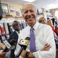 Former Vice President Joe Biden speaks to the media in Cincinnati June 29. Biden is convinced he can beat President Donald Trump, friends and advisers say, and he has given himself until January to deliberate and size up potential competition for the Democratic nomination, according to people who have spoken to the former vice president about his decision-making. Democratic centrist Joe Biden feels the push to take on Trump in 2020