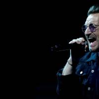 Bono of U2 performs during the band’s “Experience + Innocence” tour at The Forum in Inglewood, California, May 16. U2 reschedules Berlin concert after Bono loses voice, cuts show short