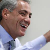 Chicago Mayor Rahm Emanuel speaks during an interview at his office in Chicago on Aug. 9, 2011. Chicago Mayor Rahm Emanuel, former Obama chief of staff, won't seek third term