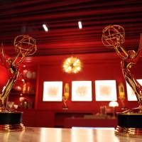 Emmy Award statuettes are displayed inside the Lindt Chocolate Lounge inside the Microsoft Theatre in Los Angeles Sept. 13. 'Saturday Night Live,' politics, diversity could rule at Emmys