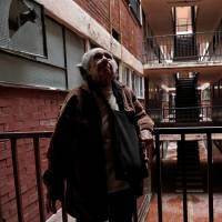 Carmen Machargo Tellez, 94, stands outside her apartment, in one of the buildings damaged by last September’s earthquake, in Mexico City’s Tlalpan neighborhood on Sept. 13. A year after deadly Mexican quakes, some still can't go home