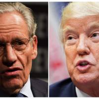 This photo combo created Sept. 4 shows Associate Editor .of the Washington Post Bob Woodward (left) and U.S President Donald Trump. Trump spooked the Pentagon leadership with a tweet that -— had it been sent — North Korea would have read as a sign of an imminent U.S. attack, journalist Woodward said in an interview that aired Sunday. Trump spooked Pentagon with almost-sent tweet Pyongyang would have seen as attack imminent: Bob Woodward