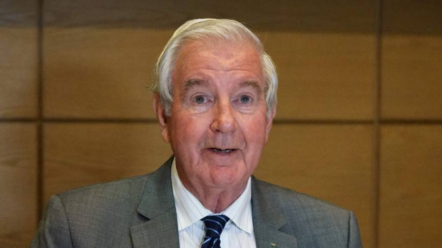 WADA president Craig Reedie speaks to the press after a meeting of the organization’s executive committee on Thursday in Victoria, Seychelles. WADA reinstates Russia despite wave of protests
