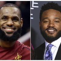 This combination photo shows then-Cavaliers forward LeBron James during a game against the Suns in Phoenix on March 13 and filmmaker Ryan Coogler at the world premiere of “A Wrinkle in Time” in Los Angeles on Feb. 26. LeBron James teams with 'Black Panther' director Ryan Coogler for 'Space Jam 2'