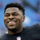 NFL defensive end Khalil Mack smiles in an Oct. 29, 2017 file photo. The 27-year-old was traded from the Oakland Raiders to the Chicago Bears on Saturday in a blockbuster deal.
