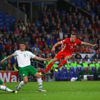 Gareth Bale scores the second goal for Wales in its Nations League match with Ireland on Thursday night. Wales won 4-1. Gareth Bale stars for Wales in rout of Ireland
