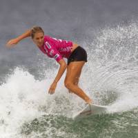 Australia’s Stephanie Gilmore, seen in a May 2012 file photo competing in the Association of Surfing Professionals’ Billabong Rio Pro women’s competition, will benefit from World Surf League salary changes implemented in 2019. World Surf League on board for equal prize money in 2019