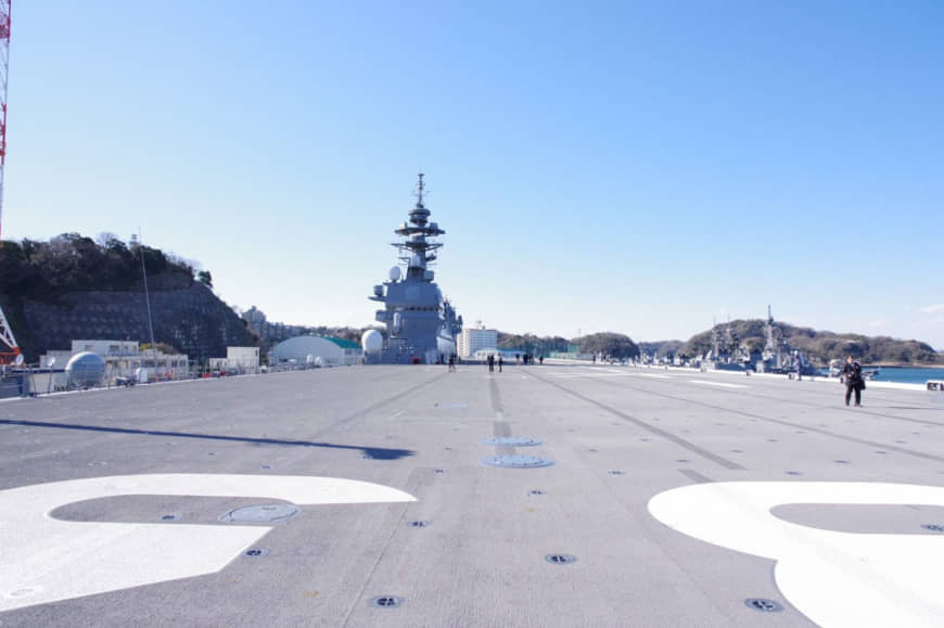 The 19,500-ton Izumo, seen in Yokosuka, Kanagawa Prefecture, in March, cost around ¥120 billion to build and along with its sister ship, the Kaga, is the Self-Defense Forces' largest ship.
