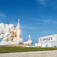 The first Falcon Heavy Launch in Feb 2018 from Launch Complex 39A at the Cape Canaveral Spaceport