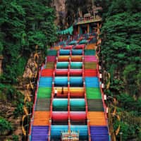 Batu Caves Rainbow Staircase