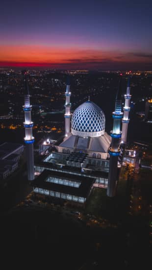 Famous landmark- Blue Mosque in Shah Alam