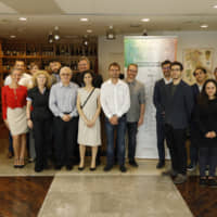Representatives from eight Italian startups at a pre-induction day on July 15 at the Italian Embassy in Minato Ward | ITALIAN TRADE AGENCY