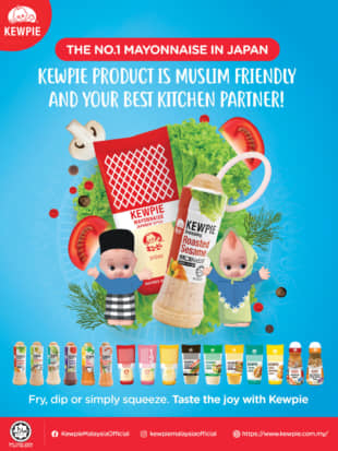 A 2019 poster showing Kewpie Malaysia Sdn. Bhd.'s halal mayonnaise and dressing | KEWPIE MALAYSIA