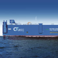 Artist’s impression of UECC’s new Battery Hybrid LNG PCTC. The first in a series of three to be delivered to UECC in the middle of 2021. | © UECC