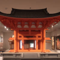 A scale replica of a belfry of Todaiji temple circa the Kamakura Period (1185-1333), a national treasure.