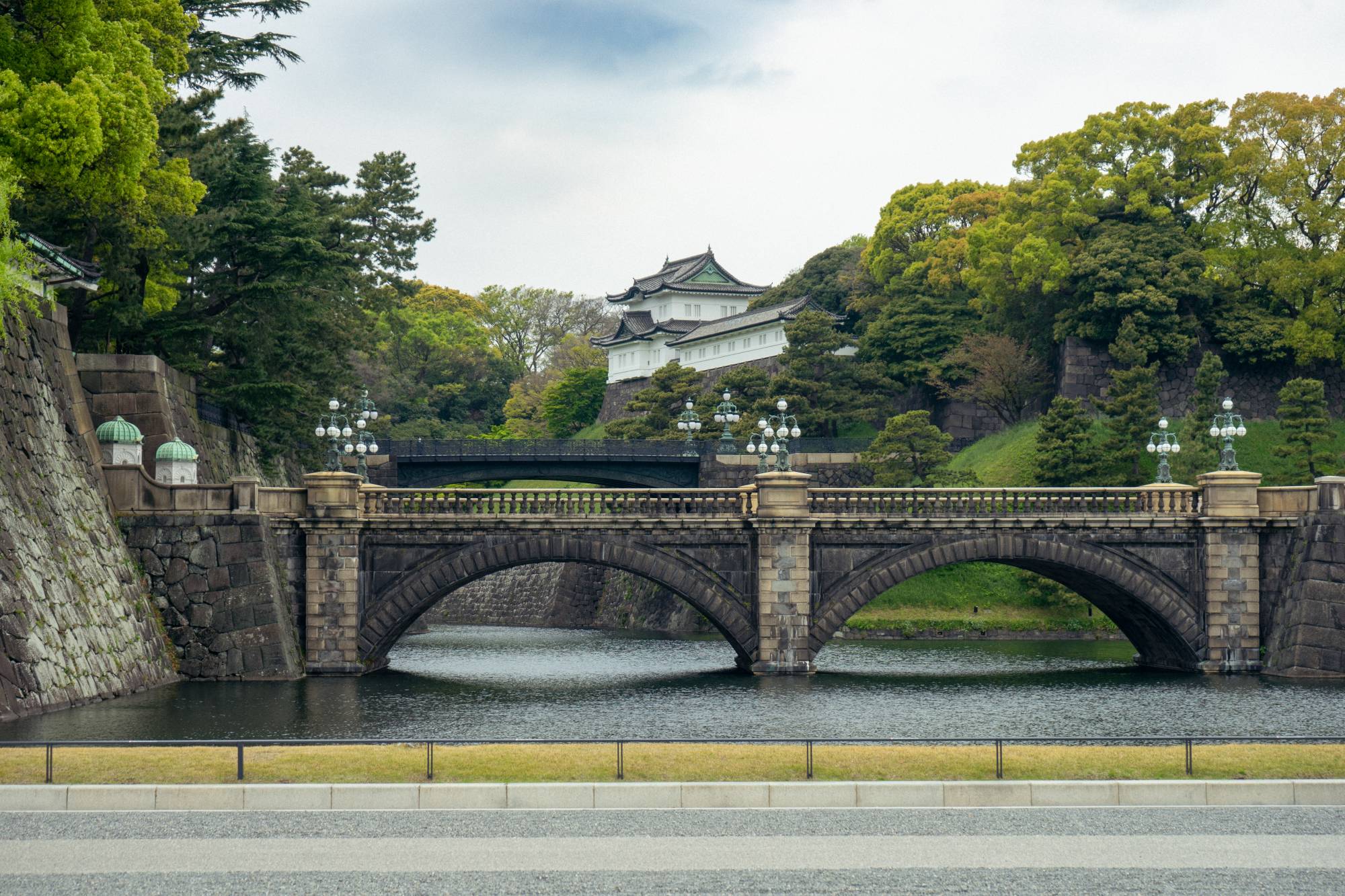The Imperial Palace saw around 2.2 million visitors in 2019 and here, at one of the main viewing points for its keep, you can normally get your photo taken by a professional photographer who spends all day just doing that. He was gone, as were all the other visitors. | OSCAR BOYD