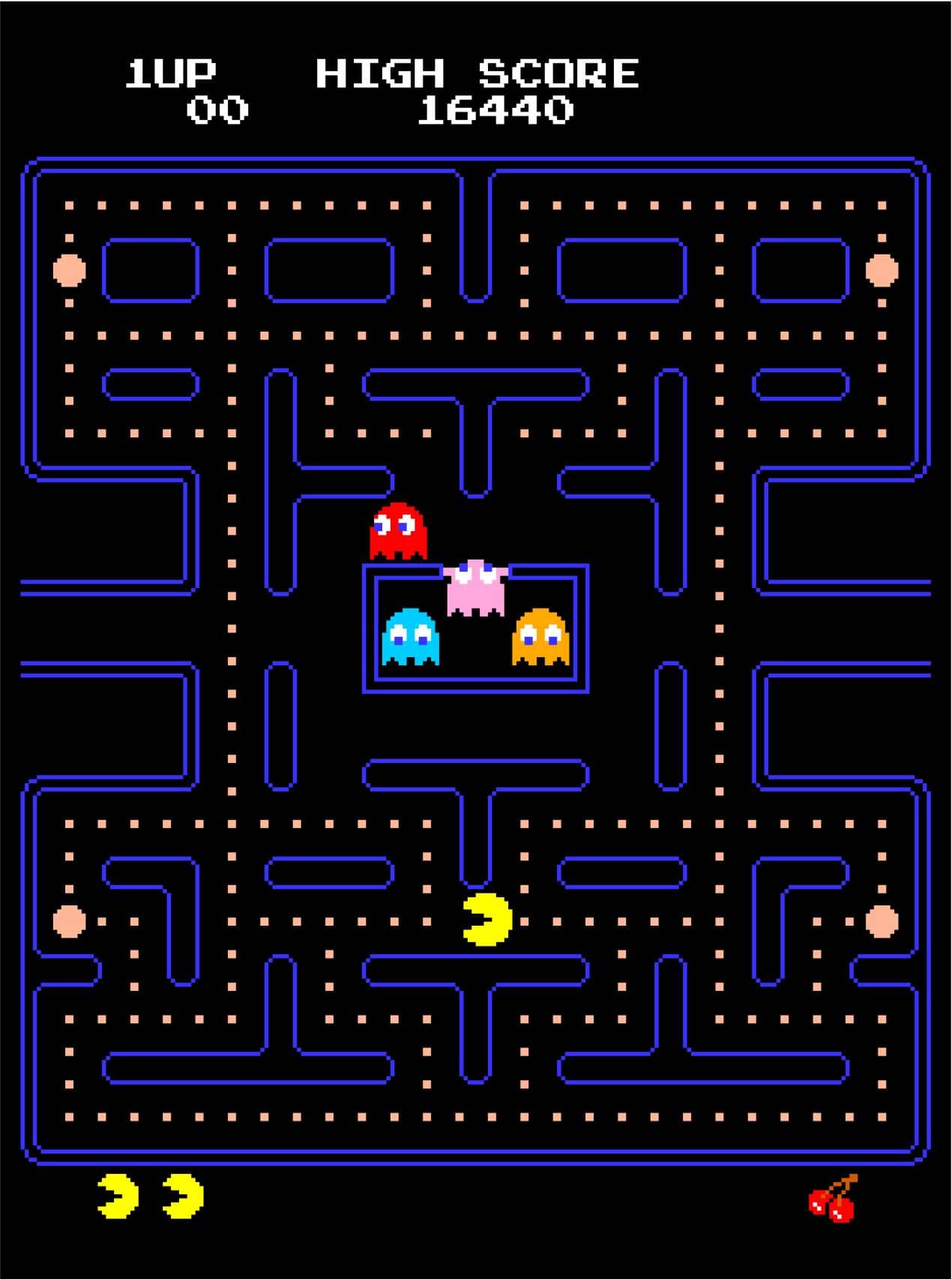 In Pac-Man, the player attempts to eat all of the dots placed in an enclosed maze while avoiding four colored ghosts that each have their own unique