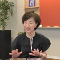 Kaori Sasaki, the founder and CEO of Ewoman Inc. and Unicul International Inc., speaks during an interview in her office in Tokyo on July 29. | MARIKO SHIMADA