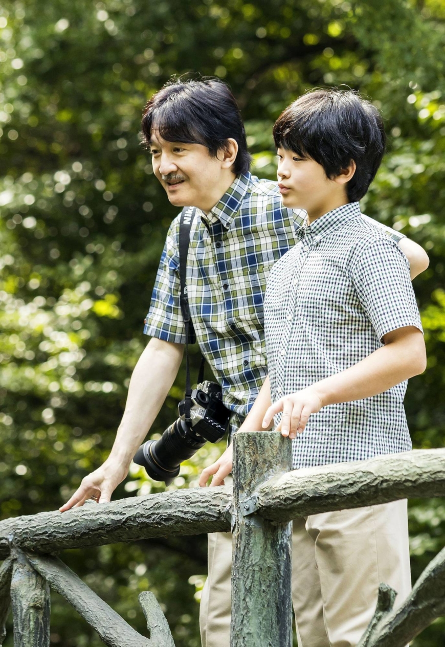 Crown Prince Akishino and his son Prince Hisahito | KYODO