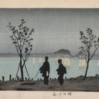 'Night, Sumida River,' Kobayashi Kiyochika, 1881, Japan. Exhibited from Dec. 16 to Jan. 18. | SUNTORY MUSEUM OF ART